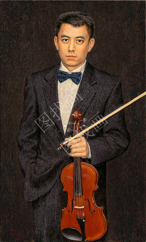 近现代 王征骅 提琴手 60x100cm